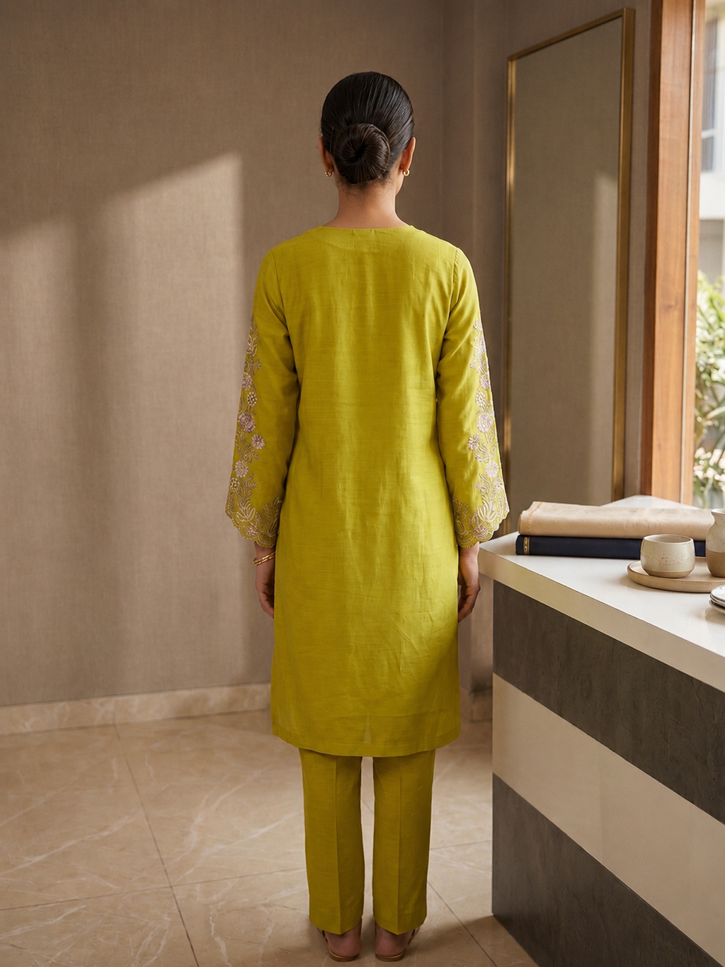 Noor Lime Green Co-Ord Set