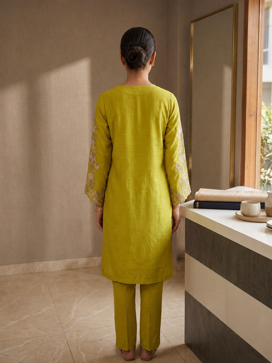 Noor Lime Green Co-Ord Set