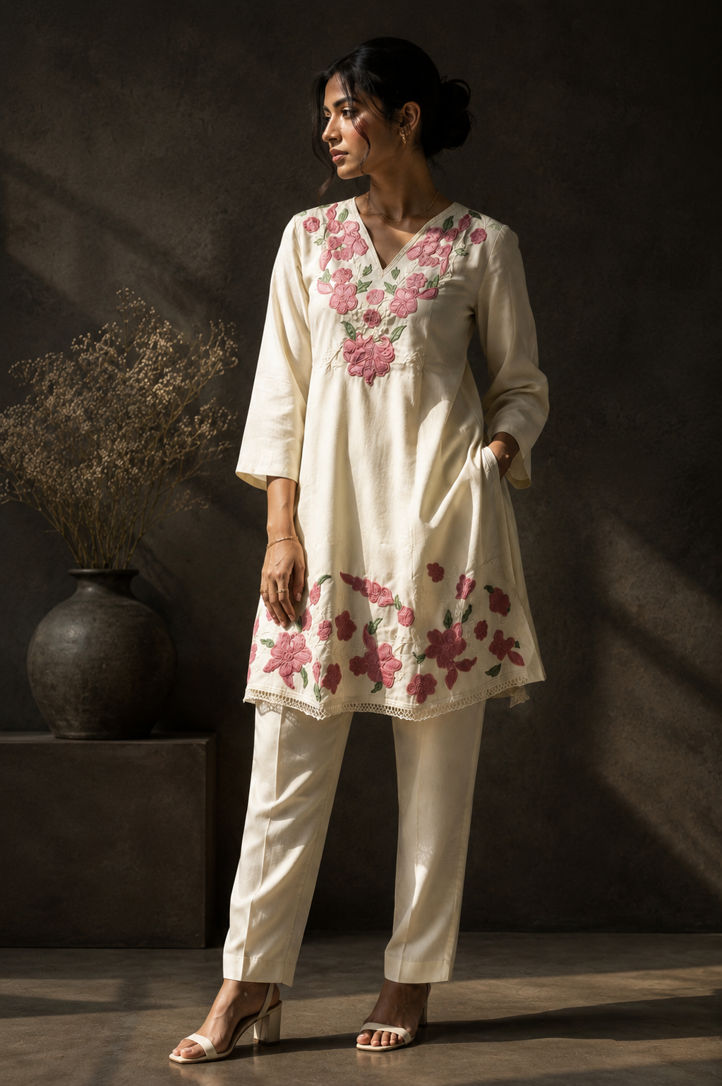 Ivory Garden Embroidered Co-Ord Set