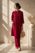 Wine Red Sparkle Co-Ord Set