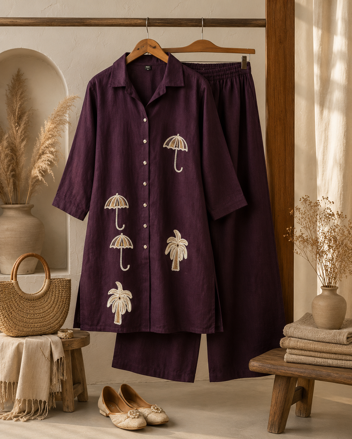 Ira Thread Embroidery Co-Ord Set