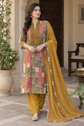 Embroidered & Printed Round Kurta Set