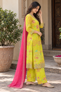 Lime Green Embroidered Kurti Set
