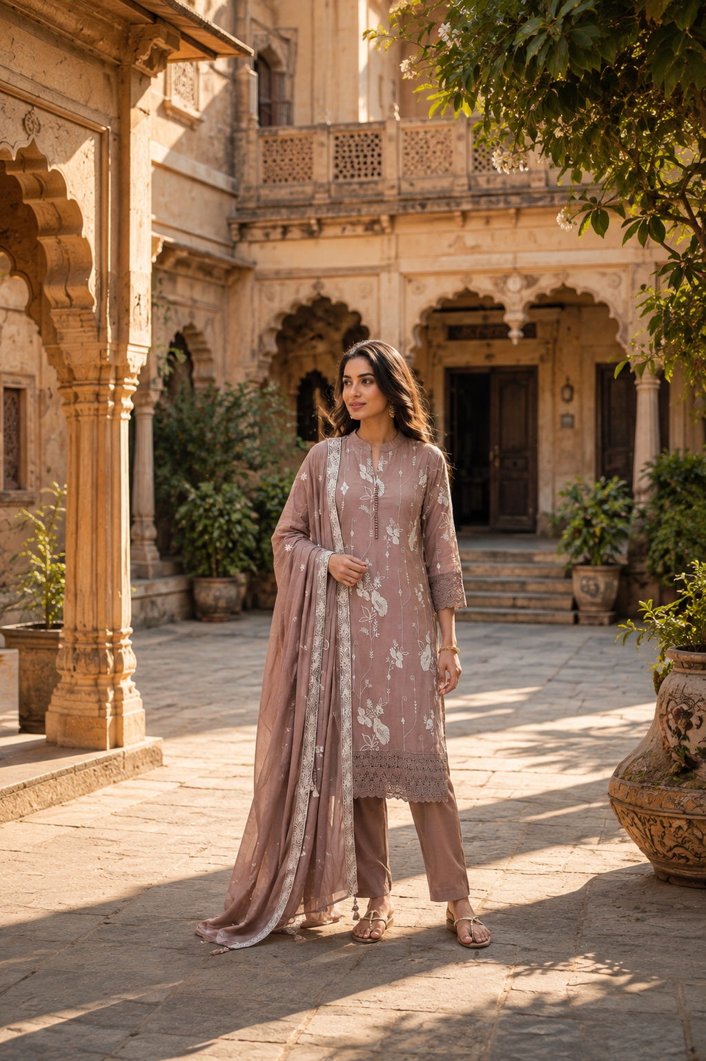 Gulnaar Floral Embroidery Kurti