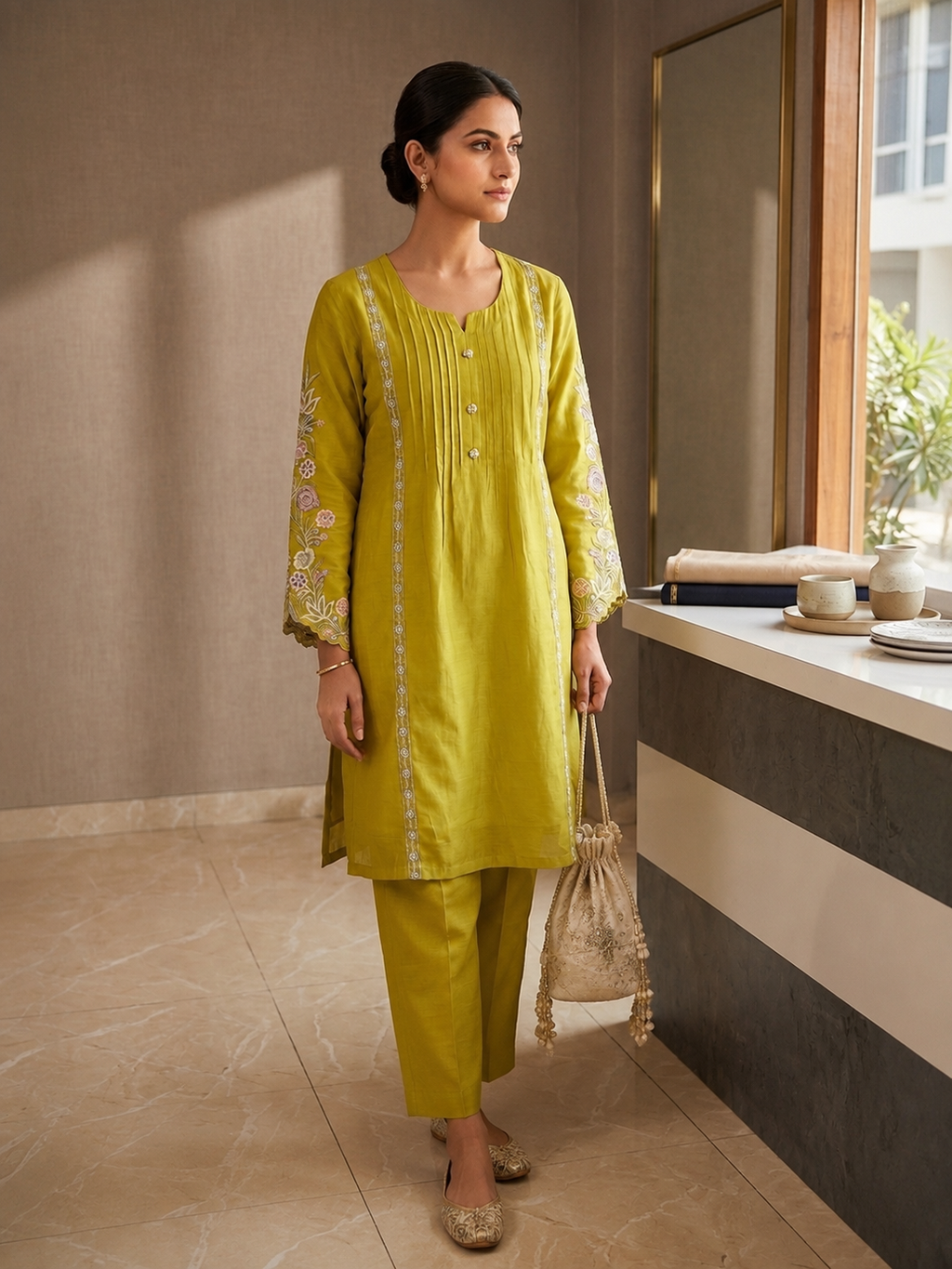 Noor Lime Green Co-Ord Set