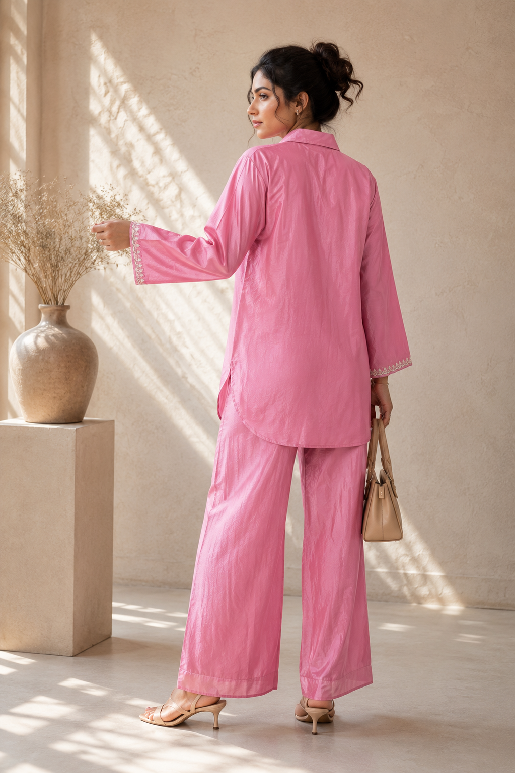Blush Pink Embroidered Co-Ord Set