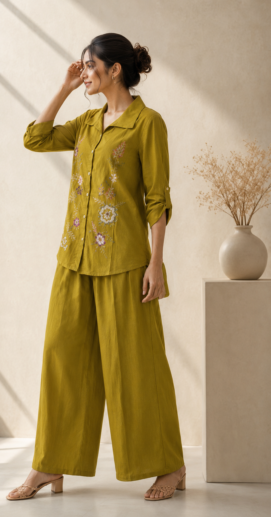 Mustard Floral Premium Co-Ord Set