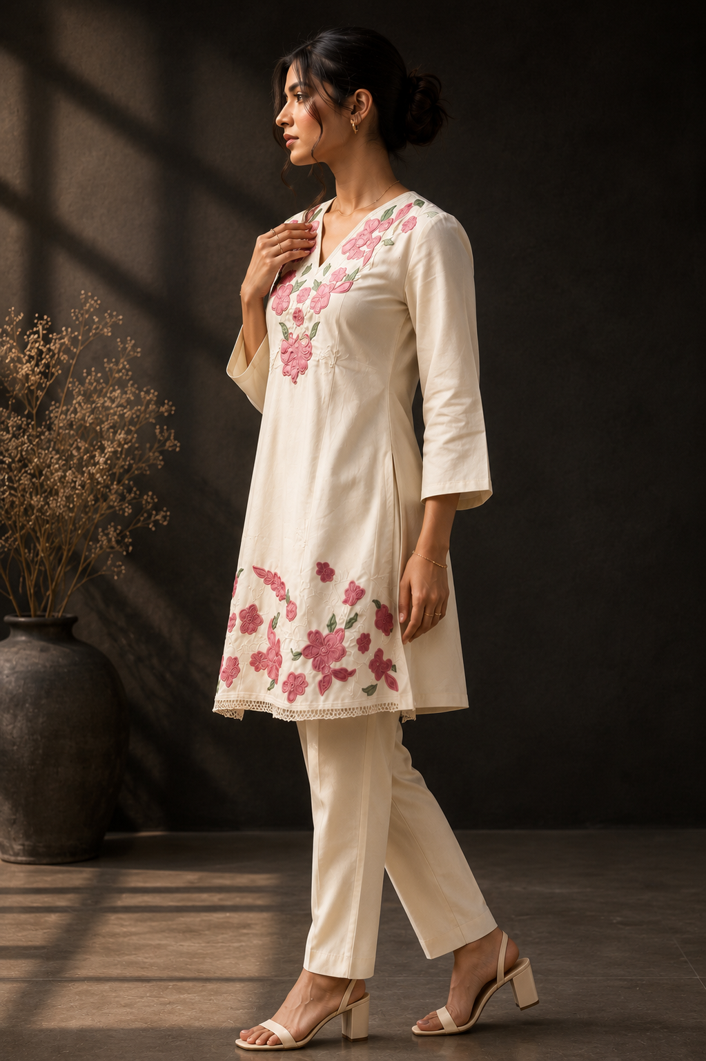 Ivory Garden Embroidered Co-Ord Set