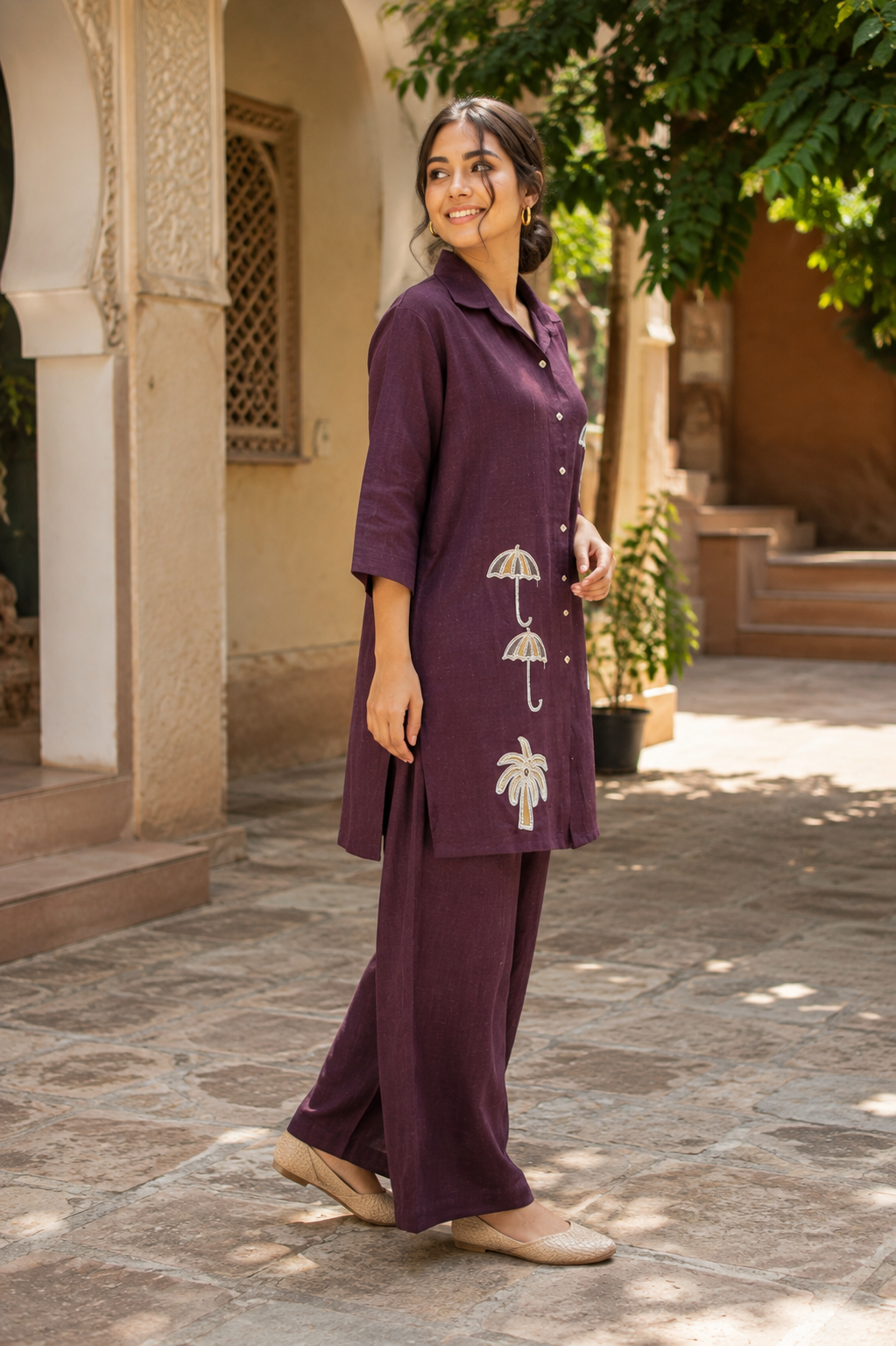 Ira Thread Embroidery Co-Ord Set