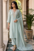 Sage Green Lucknowi Chikankari Set