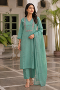 Aqua Green Embroidered Set