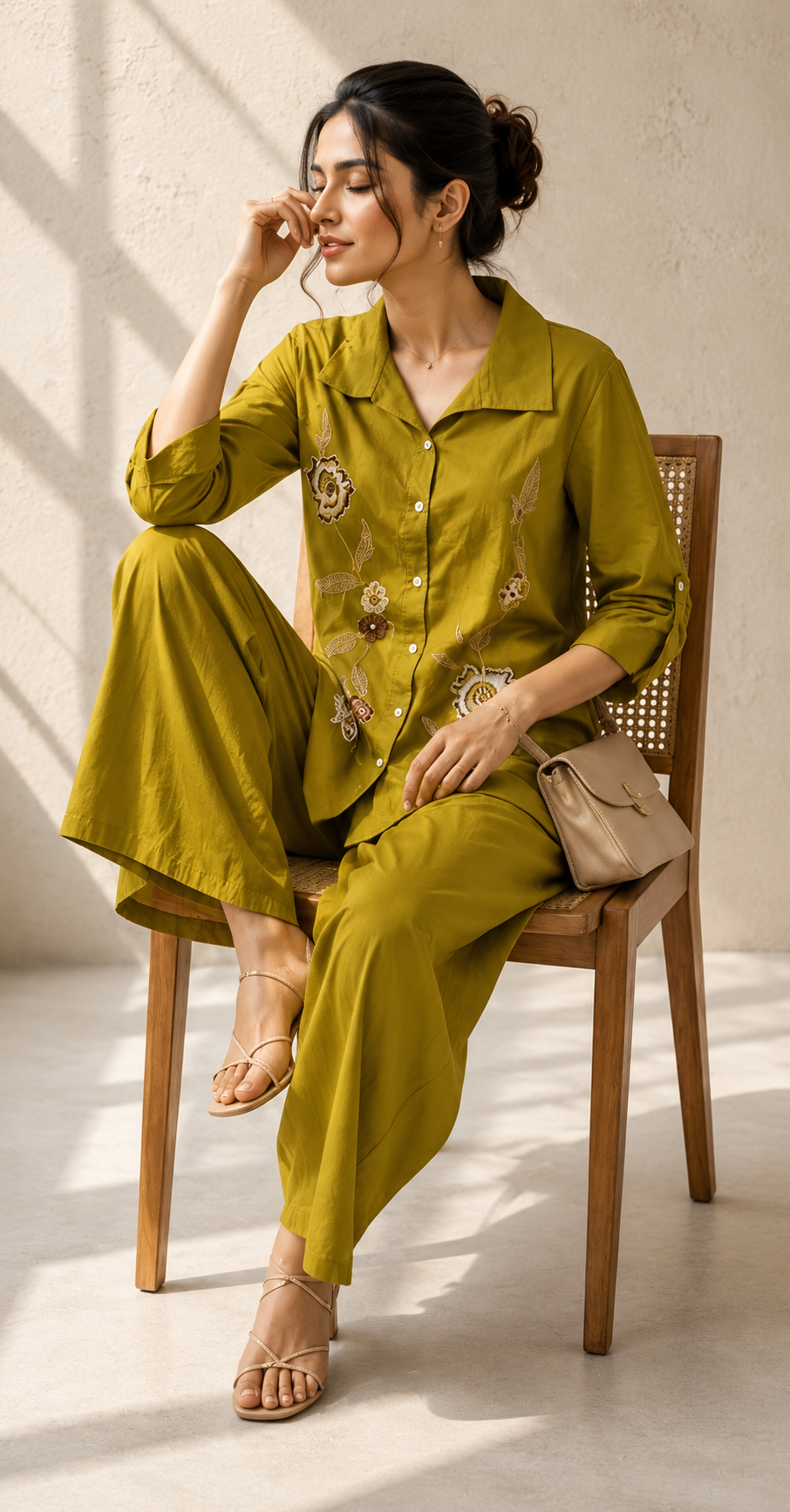 Mustard Floral Premium Co-Ord Set