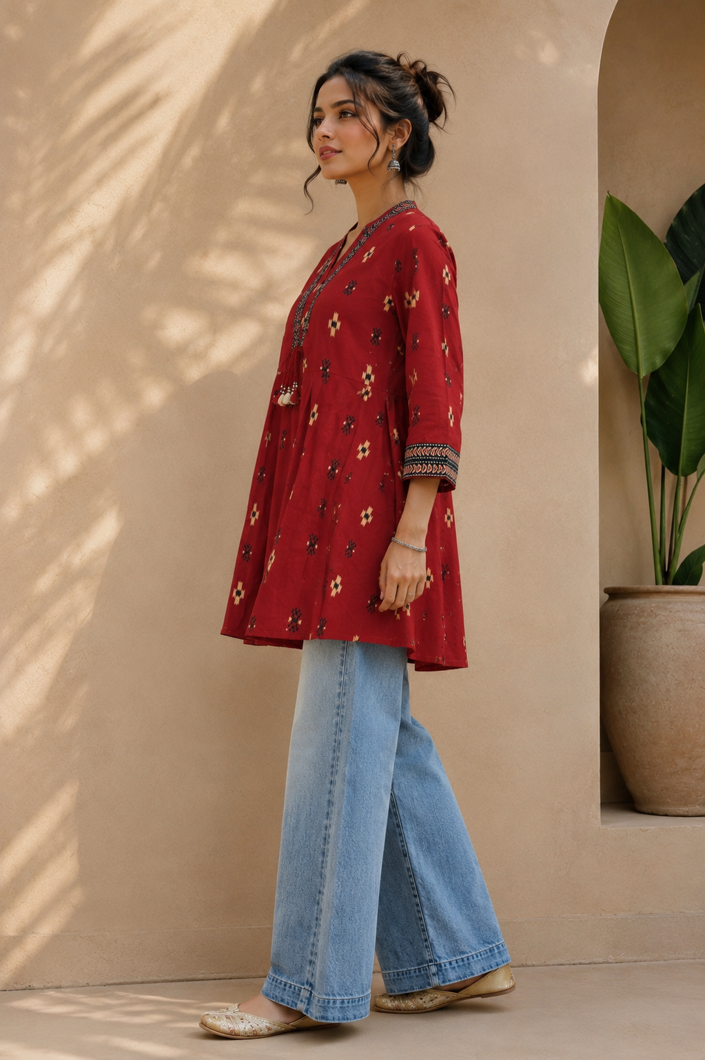 Crimson Reverie Kurti