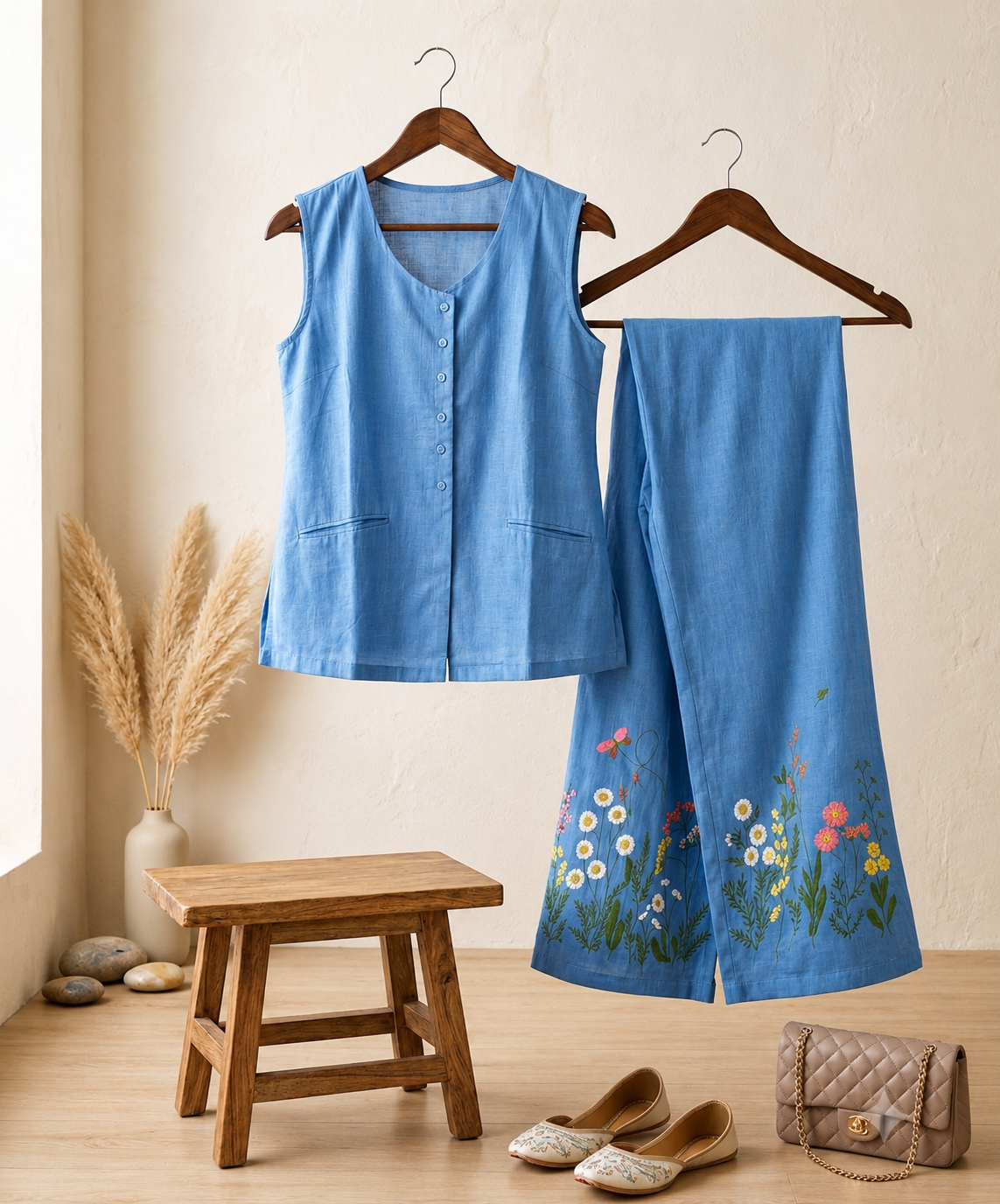 Sky Blue Floral Co-Ord Set