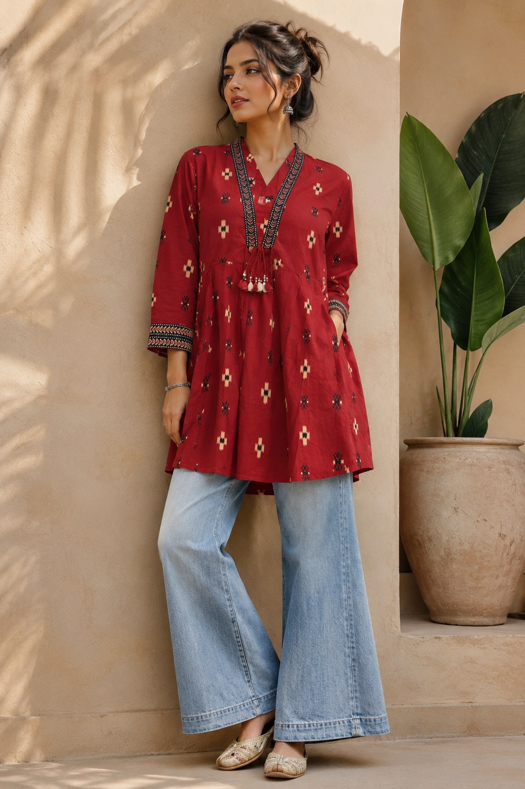 Crimson Reverie Kurti