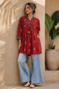 Crimson Reverie Kurti