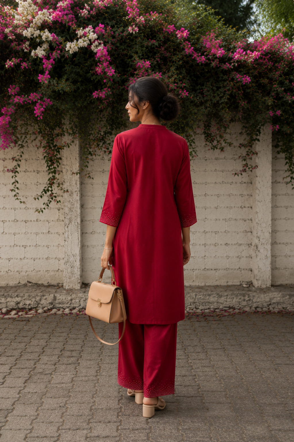 Wine Red Sparkle Co-Ord Set