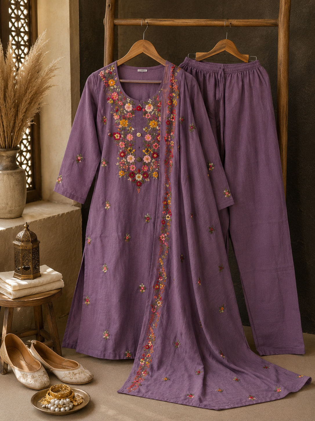 Gulmeher Floral Embroidered Set