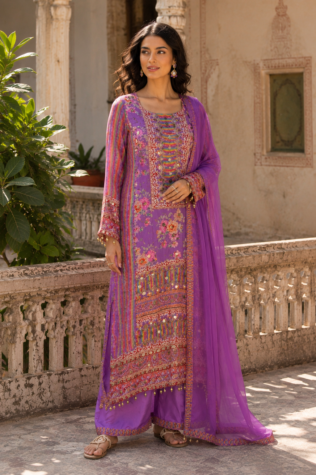 Royal Amethyst Bloom Kurti
