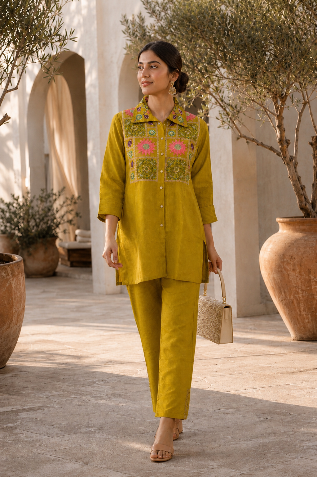 Mehfil Mustard Co-Ord Set