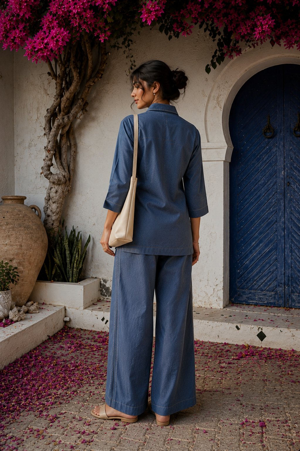Azure Bloom Cotton Co-Ord Set