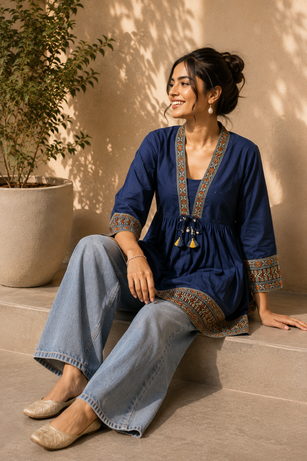 Navy Nomad Kurti