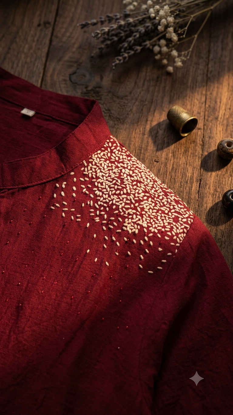 Wine Red Sparkle Co-Ord Set