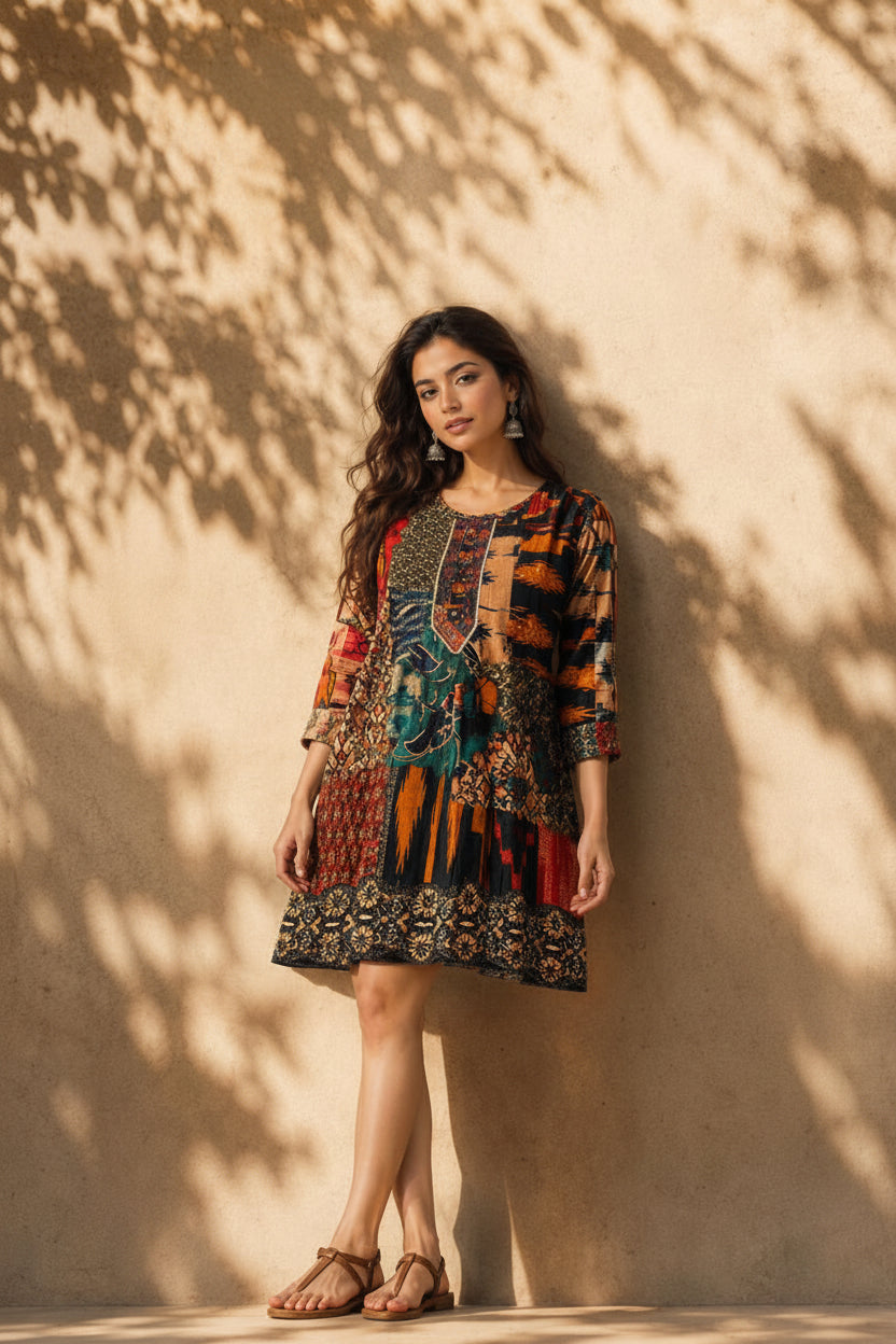 KAMINI BANDHANI MAL COTTON KURTI