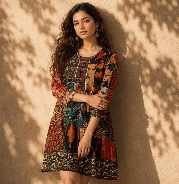KAMINI BANDHANI MAL COTTON KURTI